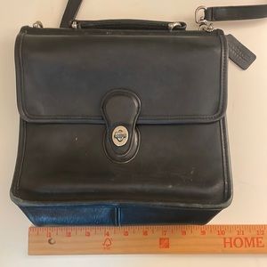 Vintage black leather coach bag